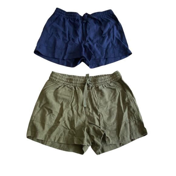 POINT SUR x J CREW Blue Green SEASIDE linen drawstring pull on Shorts size XS - Picture 13 of 13